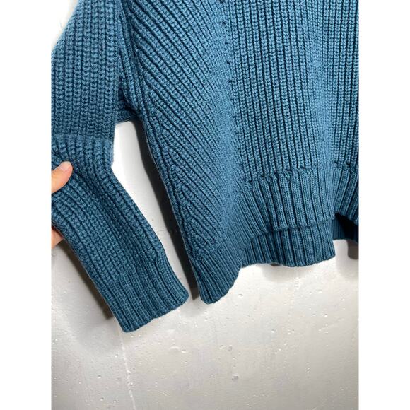 GREY by Jason Wu 100% Wool THICK Teal Blue Sweater Size Small Chunky Kint - Picture 6 of 6